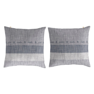 2 Fundas de almohada 50x50 cm gris ELEGANTE - 100% algodón -