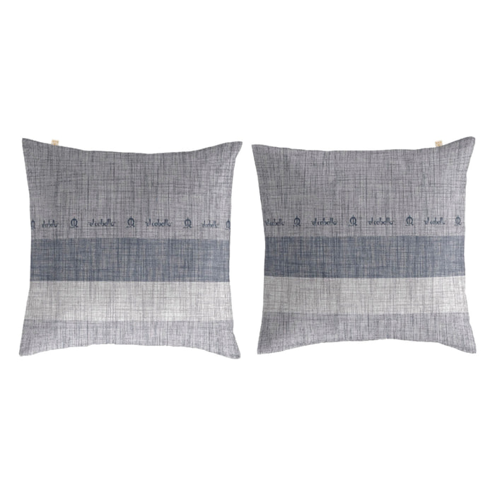 2 Fundas de almohada 50x50 cm gris ELEGANTE - 100% algodón -