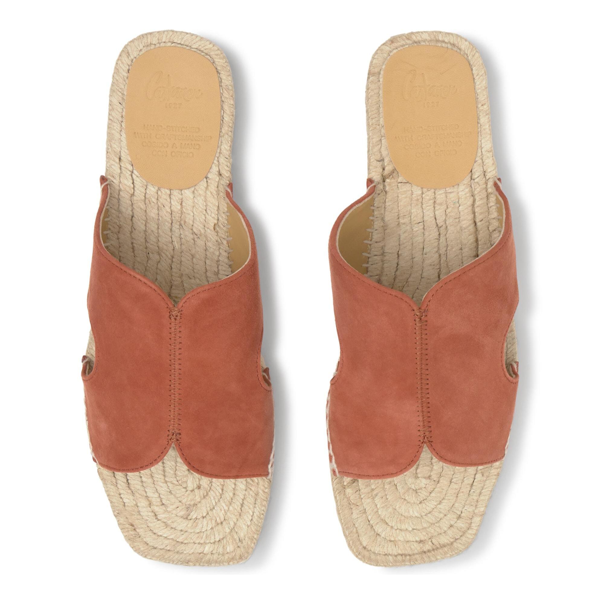 Sandalia plana Priya en ante con suela de yute