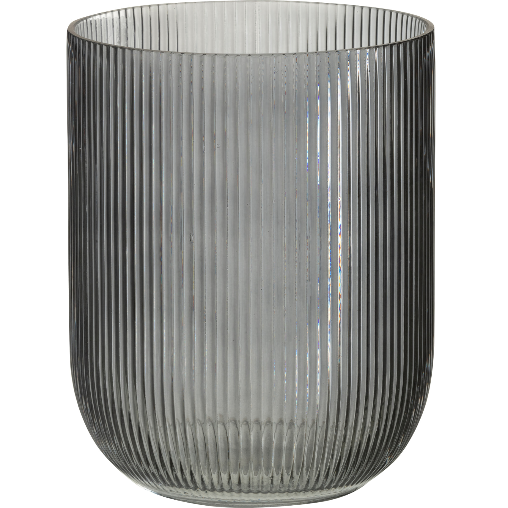 J-Line vase Rayé - verre - noir - medium