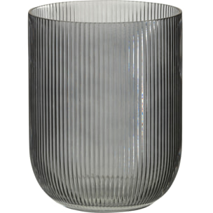 J-Line vase Rayé - verre - noir - medium