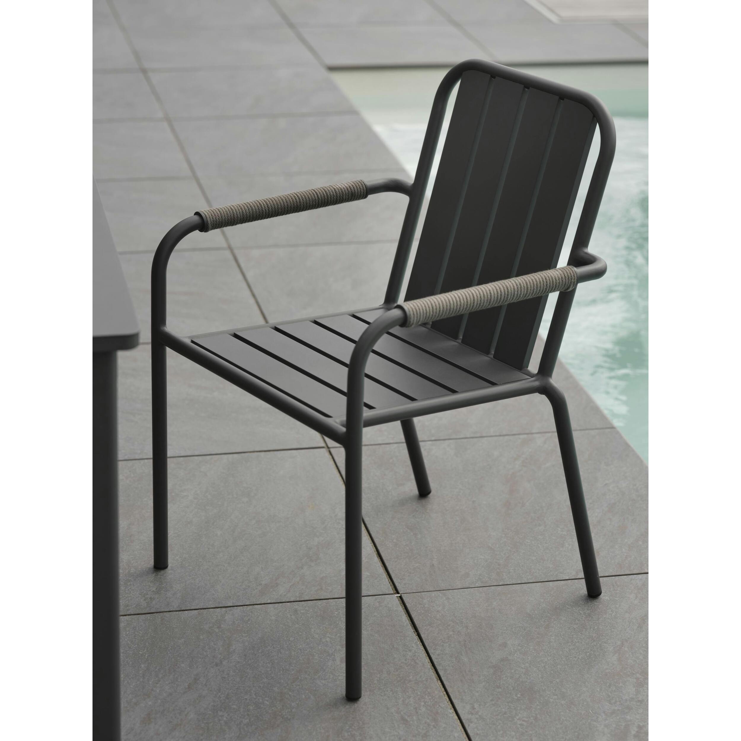 Chaise de jardin en aluminium gris ardoise (lot de 2) OSLO