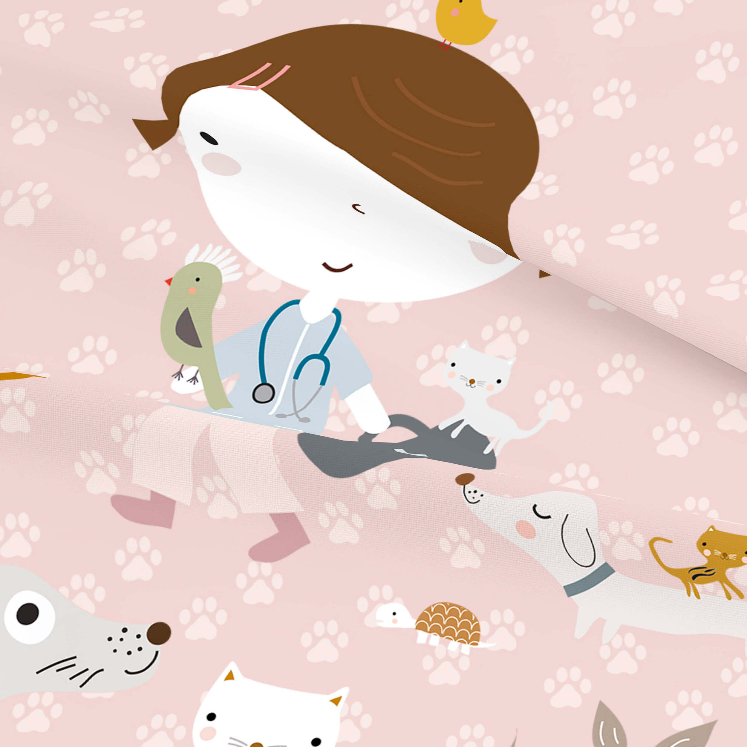 Juego de Sábanas Estampadas - Infantil - Incluye 1 Funda de Almohada - 100% Algodón - Amigos Peludos