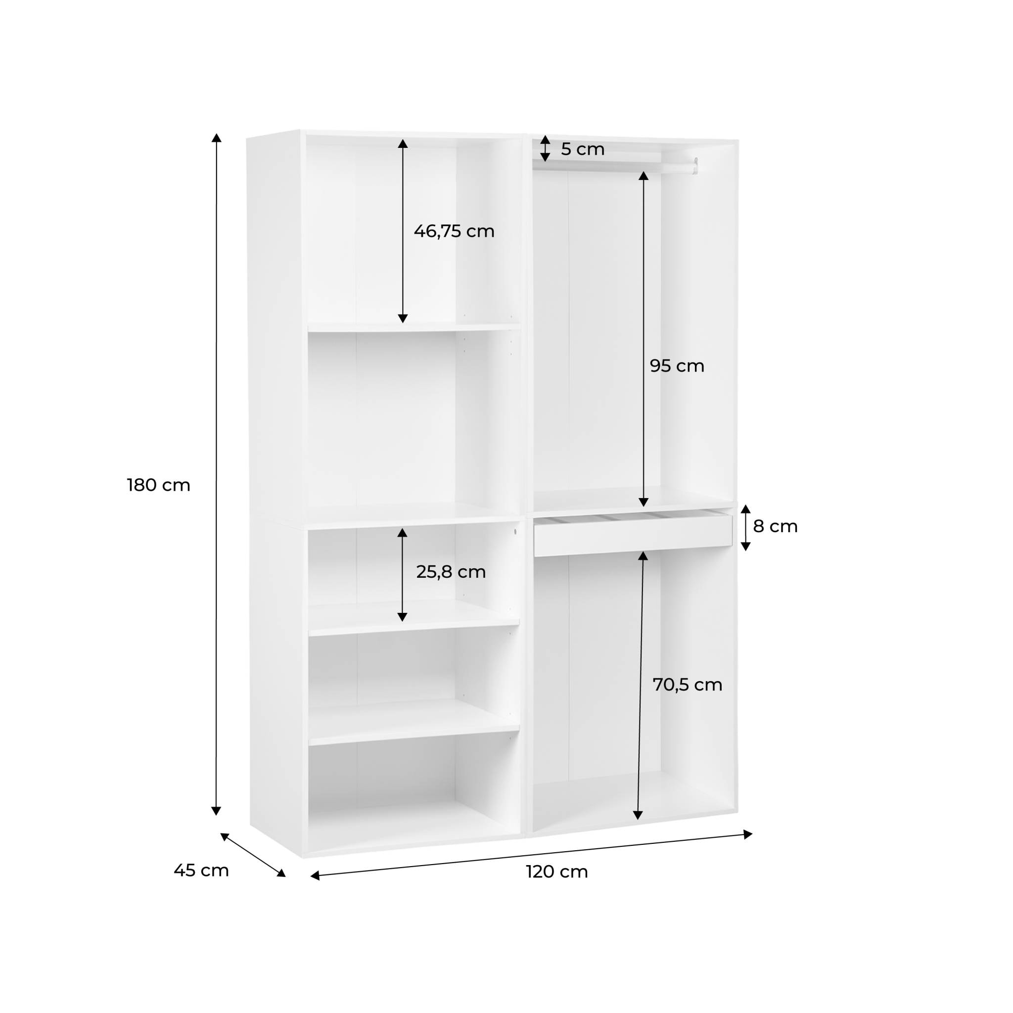 Kit dressing modulable avec 2 éléments MODULO