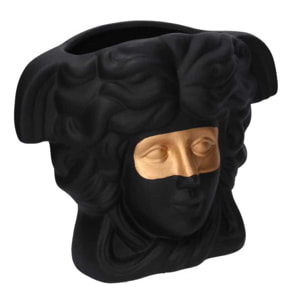 Portavaso Vacchetti in ceramica busto nero cm 27x13,5h23