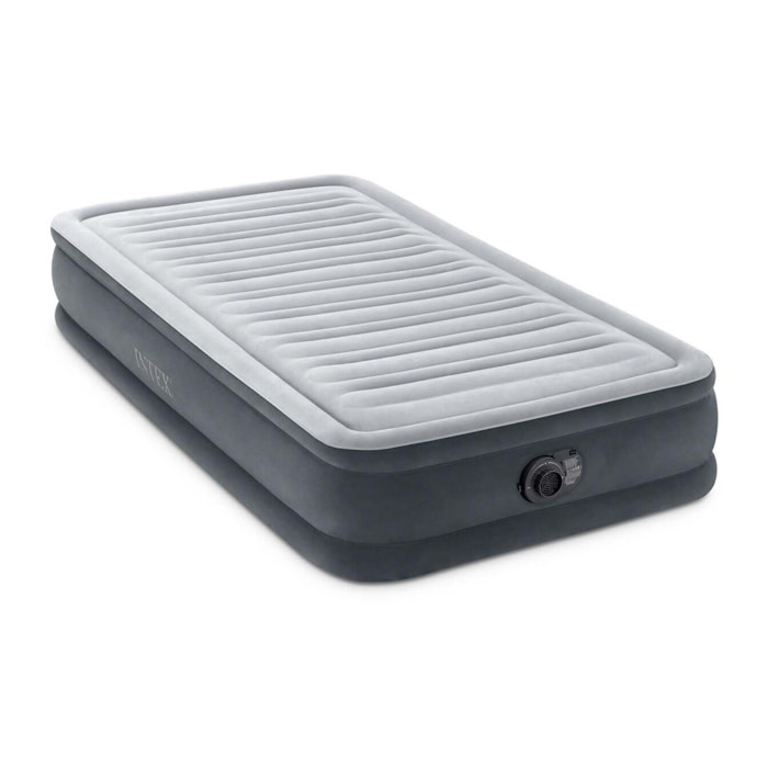 Intex Materasso Gonfiabile Dura-Beam Comfort Plush Singolo con Pompa Elettrica Incorporata, 99x191x33 cm