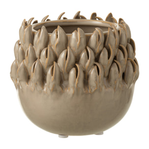 J-Line cache-pot Ibiza - céramique - gris - small - Ø 11 cm