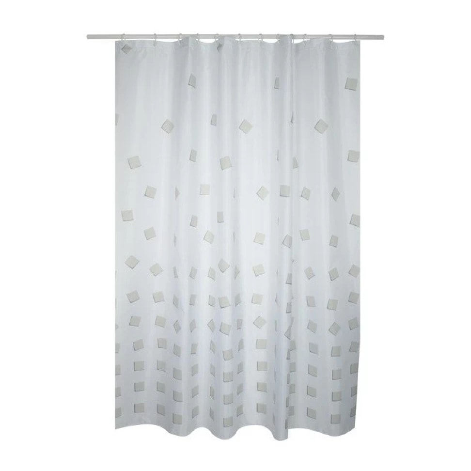Rideau de douche Polyester THIKA 180x200cm QUALITE PREMIUM Beige - Anneaux inclus MSV