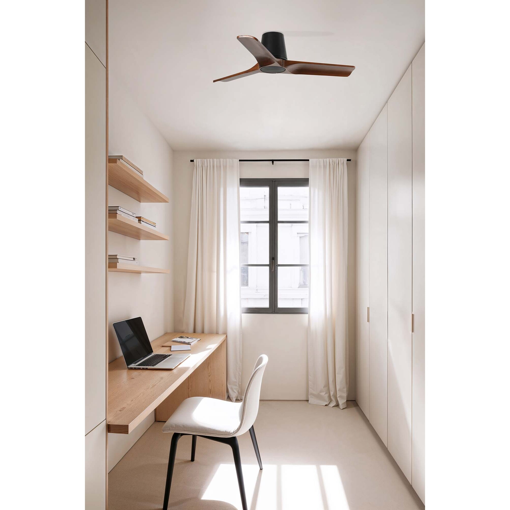 HEYWOOD TUB S Ventilatore a soffitto nero/noce