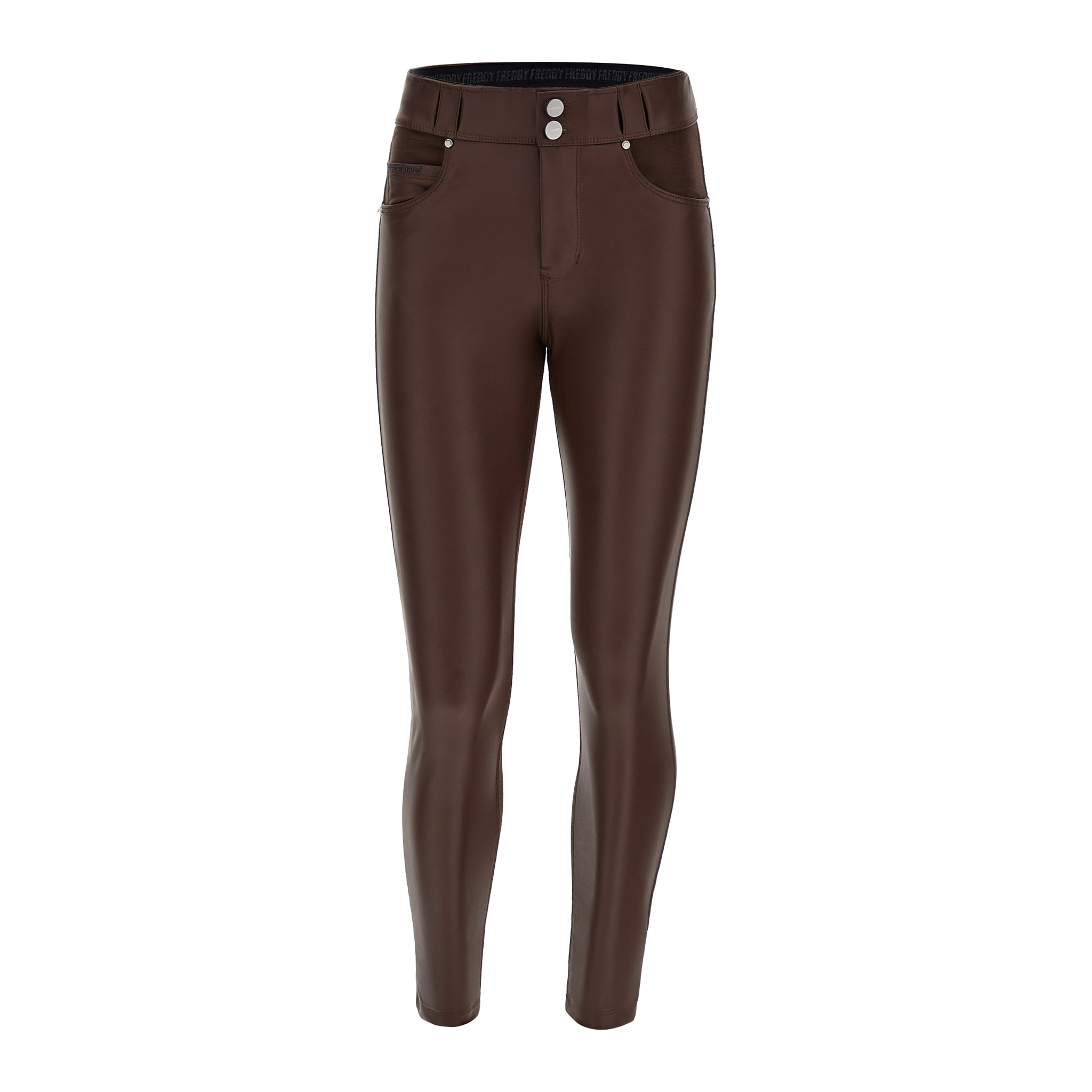 Pantaloni N.O.W.® superskinny fronte similpelle