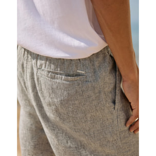 Bermuda Lino Azul - Damiano