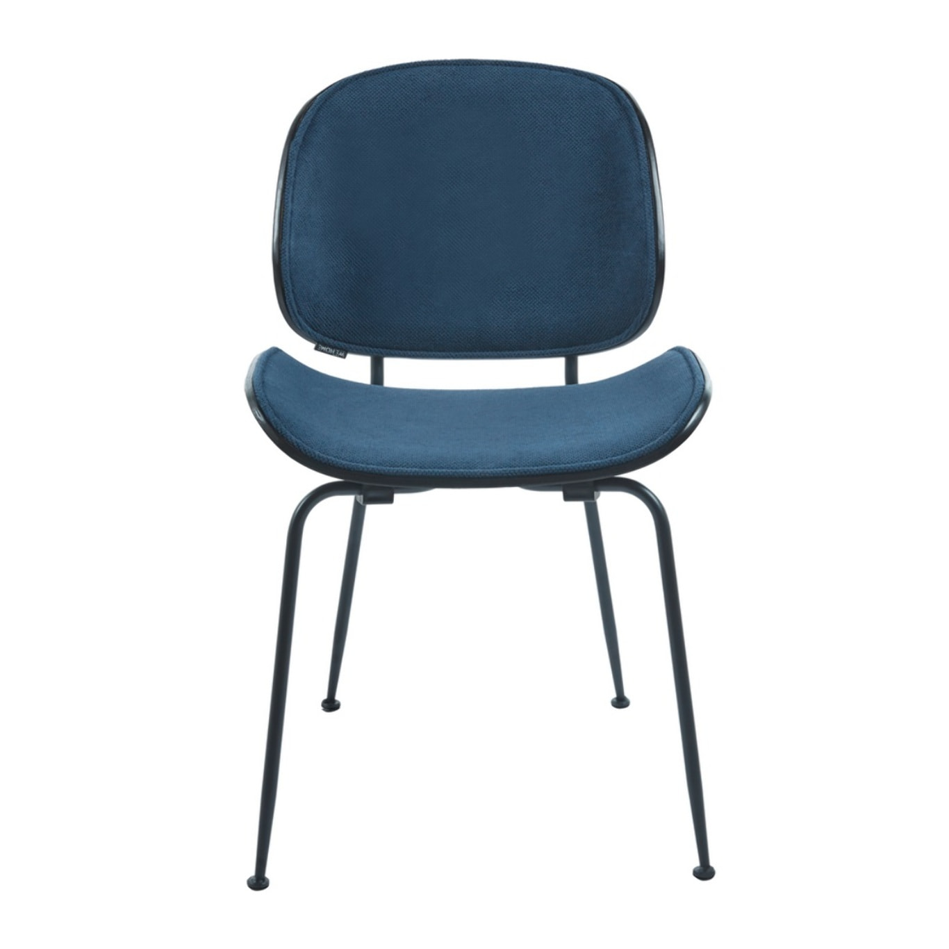 Set da 4 sedie moderne in tessuto blu con gambe nere - Elizabeth