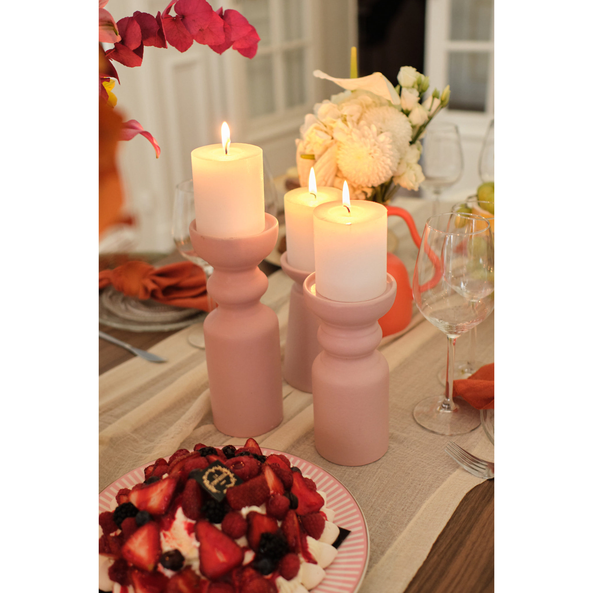 Set de 3 bougeoirs céramique design