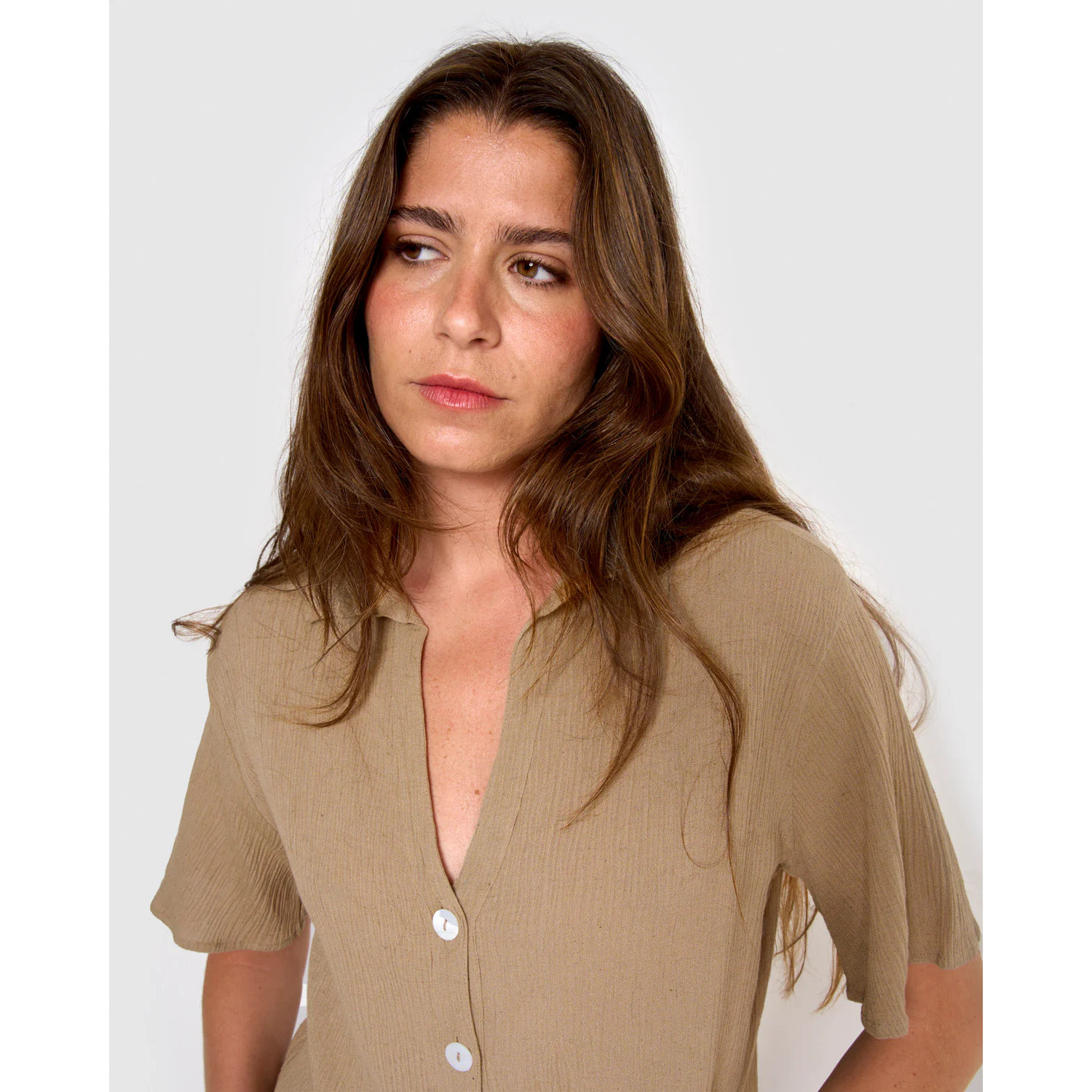 Set de camisa y short de algodón lino cuerda
