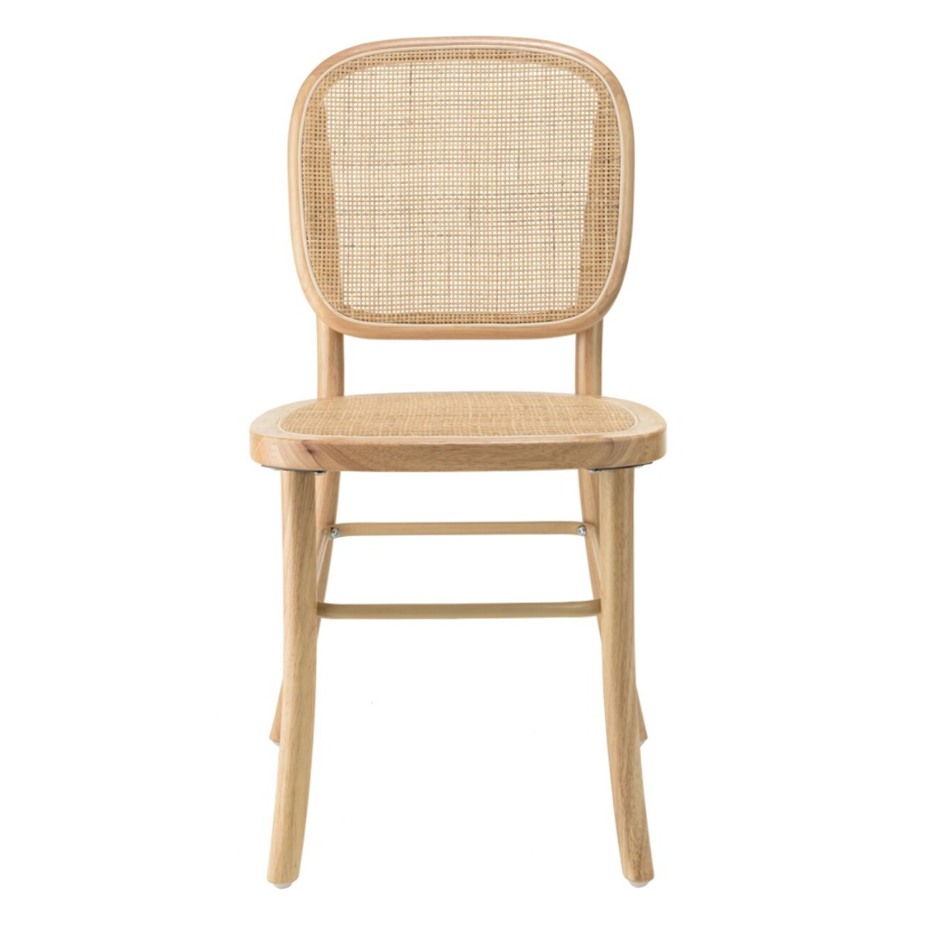 AGATHE - Chaise en bois d'Hévéa, dossier et assise en rotin naturel
