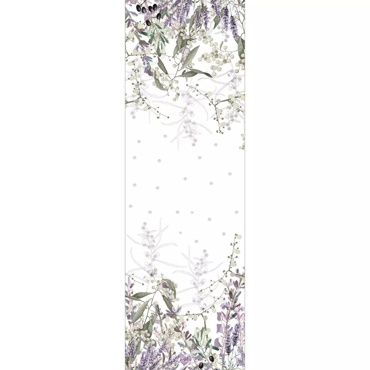 Chemin de table lin & coton lavé 150 g/m² imprimé violet Parfum de lavande mauve