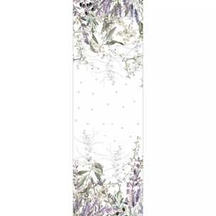 Chemin de table lin & coton lavé 150 g/m² imprimé violet Parfum de lavande mauve
