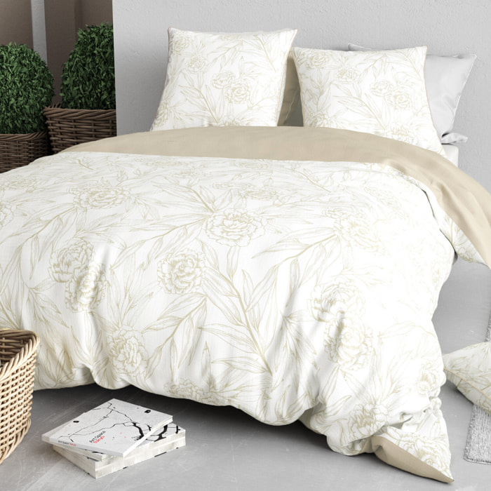 Parure housse de couette 3pcs 100% satin de coton 120 fils suzanne