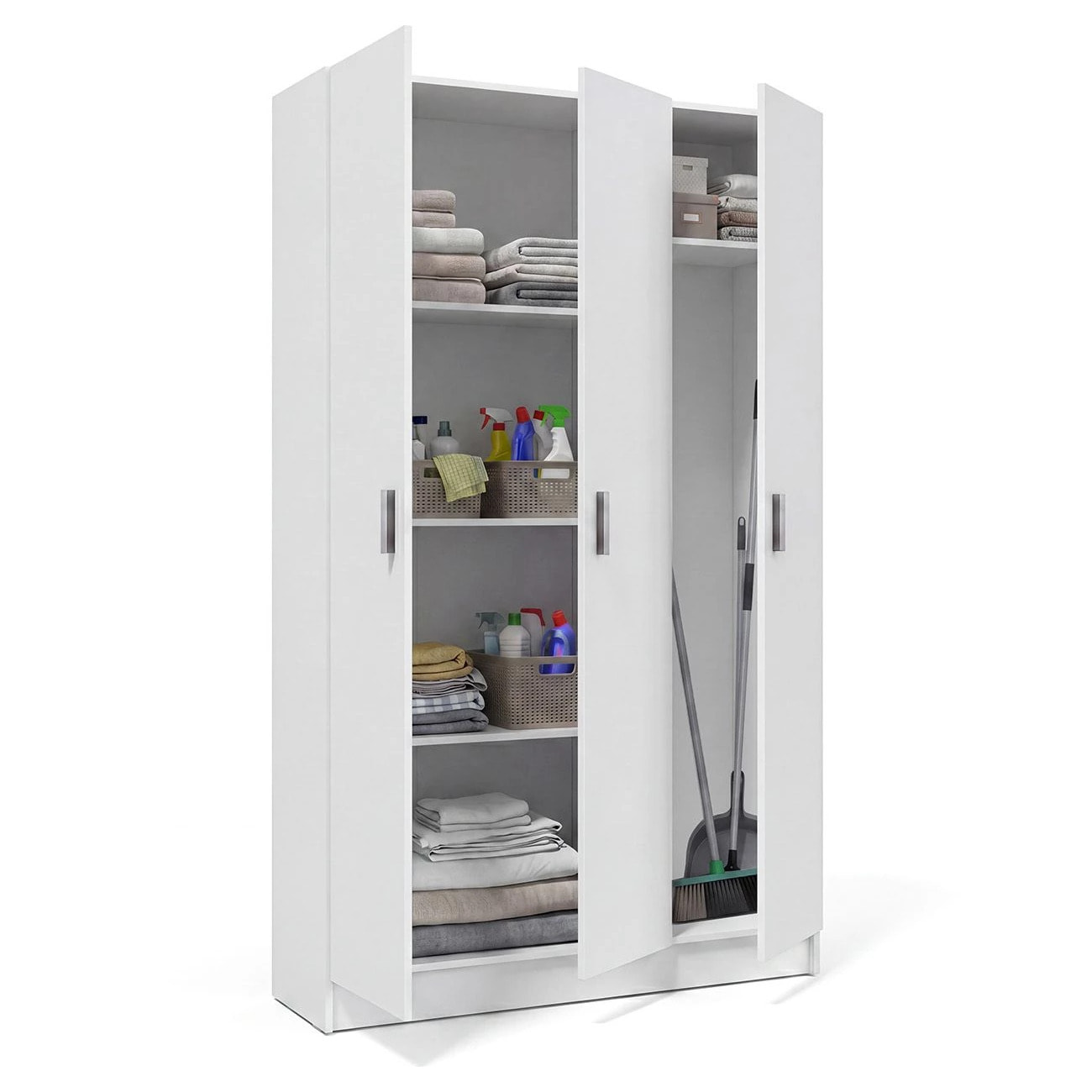Armario de 3 puertas en blanco artik 109x180 cm Multi Useful Blanco
