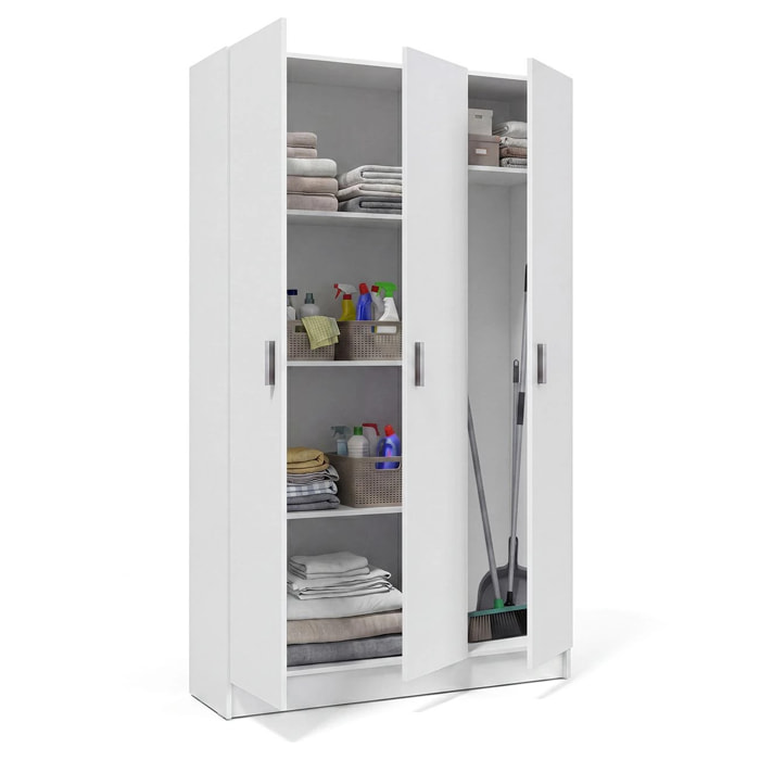 Armario de 3 puertas en blanco artik 109x180 cm Multi Useful Blanco
