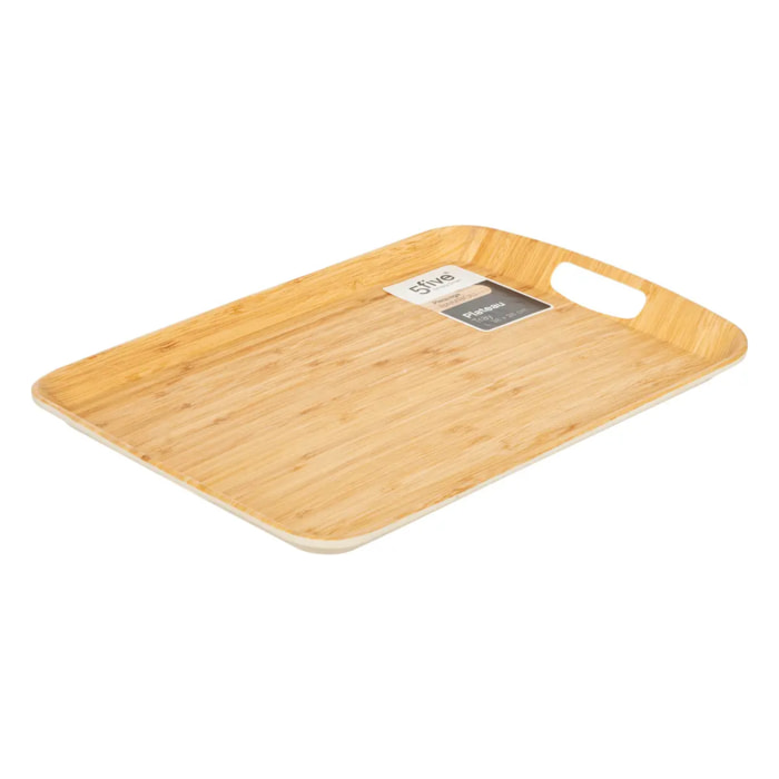 Plateau 46x31cm effet bambou