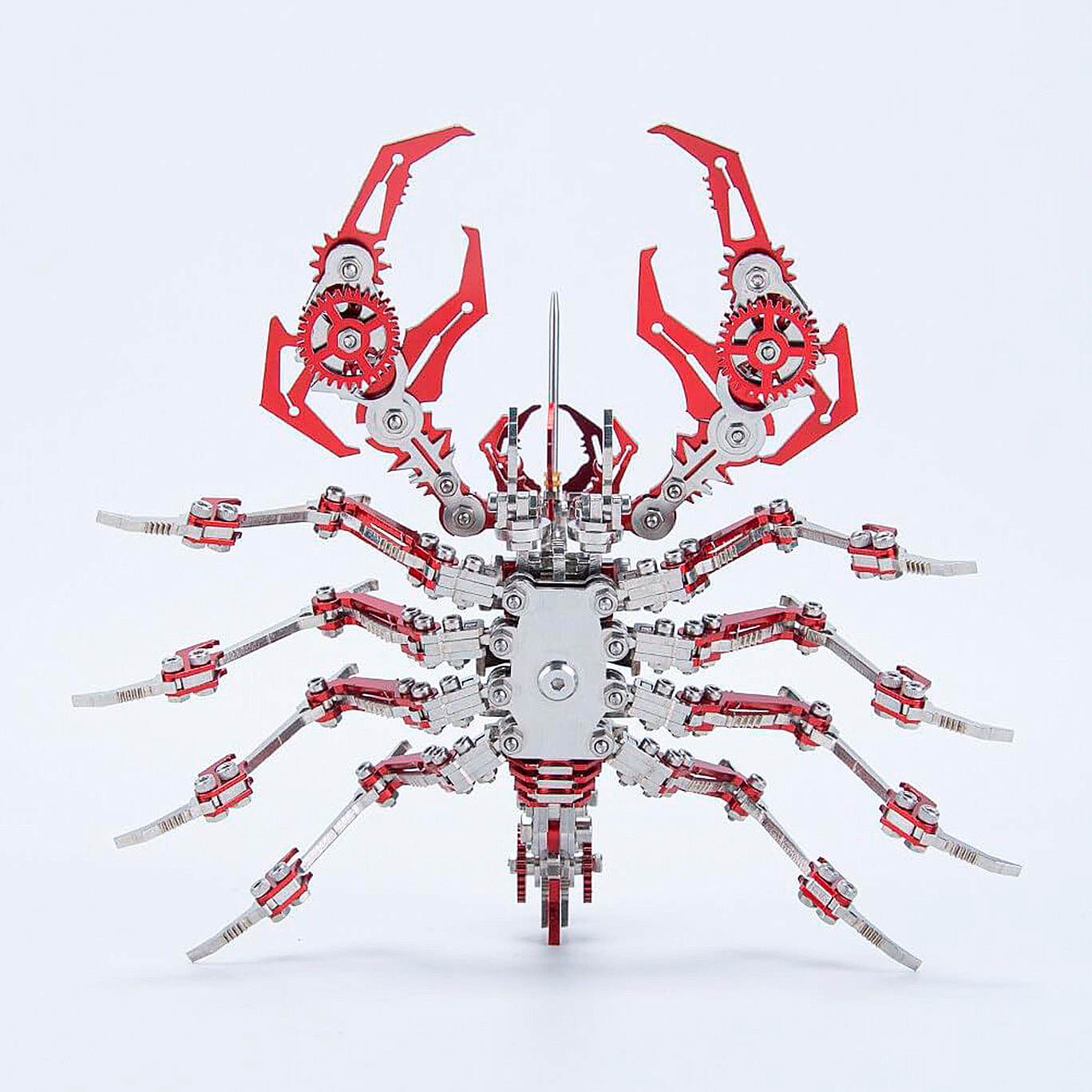 Assemblaggio 3D in acciaio inossidabile. Modello Scorpione rosso.