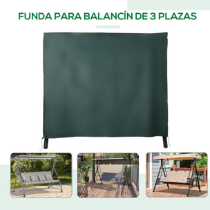 Funda Columpios Jardín con Cremallera Cubierta Muebles de Exterior 205x124x164cm