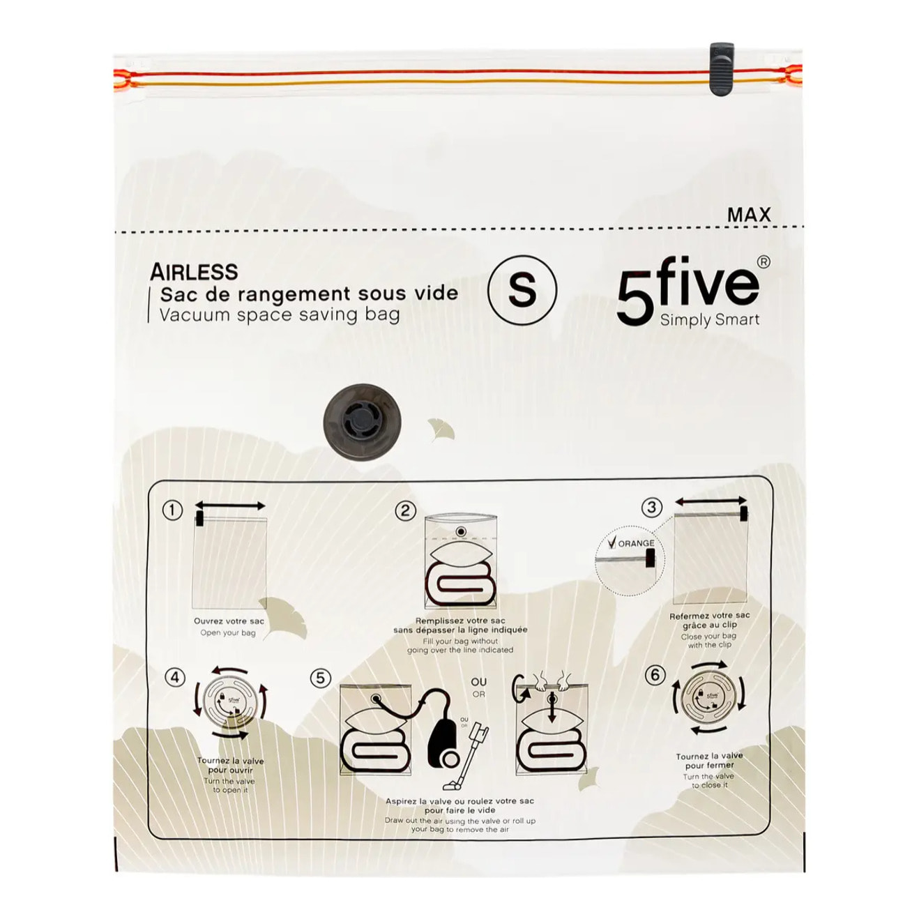 Lot de 5 sacs de rangement sous vide Airless