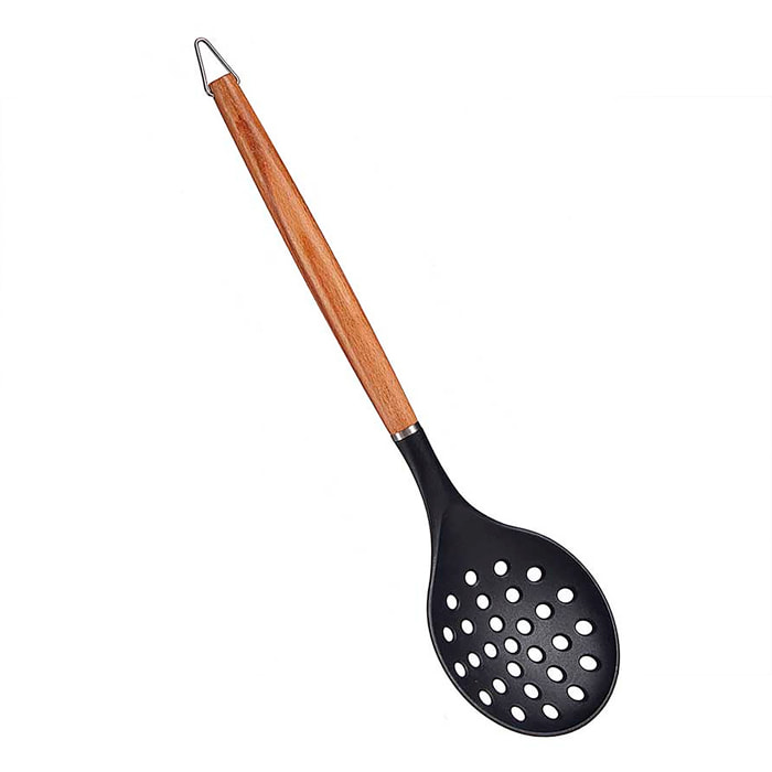 ESPUMADERA NYLON MANGO MADERA DE HAYA 34,3CM