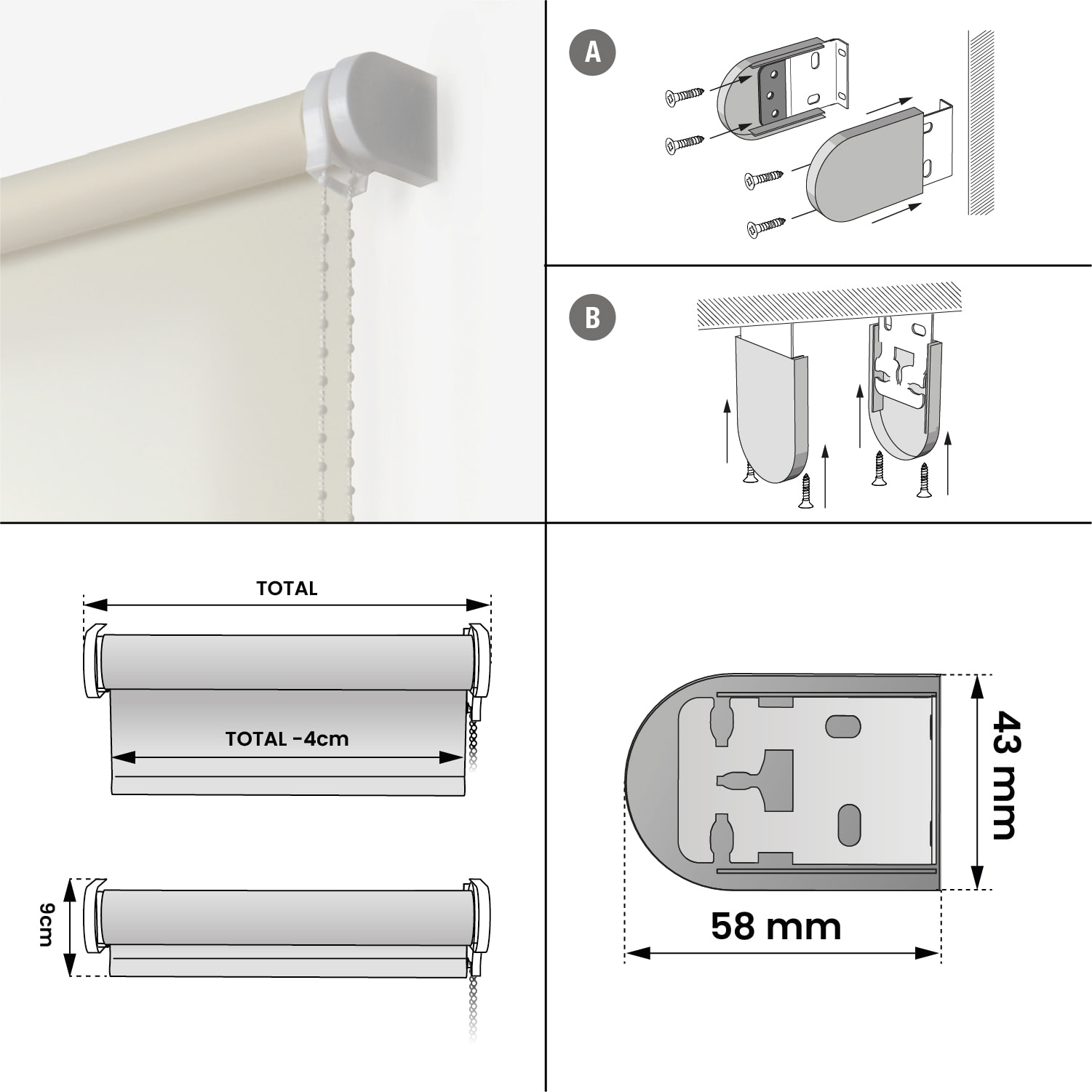 Store Tamisant ROLL-UP Écru