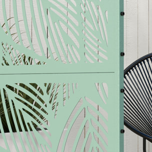Panneau brise vue décoratif paravent extérieur motif végétal métal vert