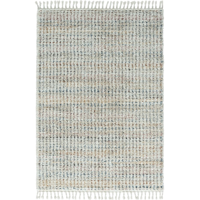 Honoré - tapis shaggy en polyester aspect laineux à motif avec franges, multi