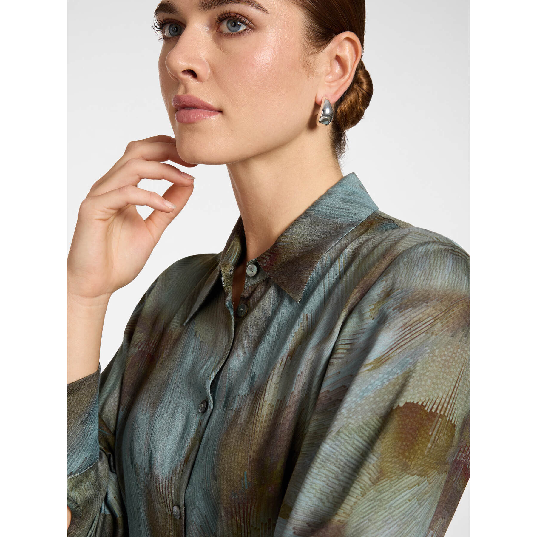 Elena Mirò - Camisa de viscosa estampada - Light - blue
