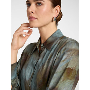 Elena Mirò - Camisa de viscosa estampada - Light - blue