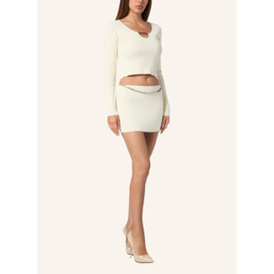 PHILIPP PLEIN Knit Short Skirt SIGNATURE