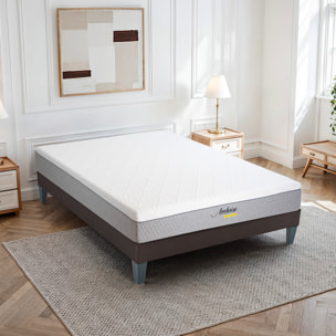 Ensemble Matelas Amboise & Sommier KIT15, 24 cm, Mémoire de Forme Haute Densité, Technologie Tri-Lattes, Soutien Ferme