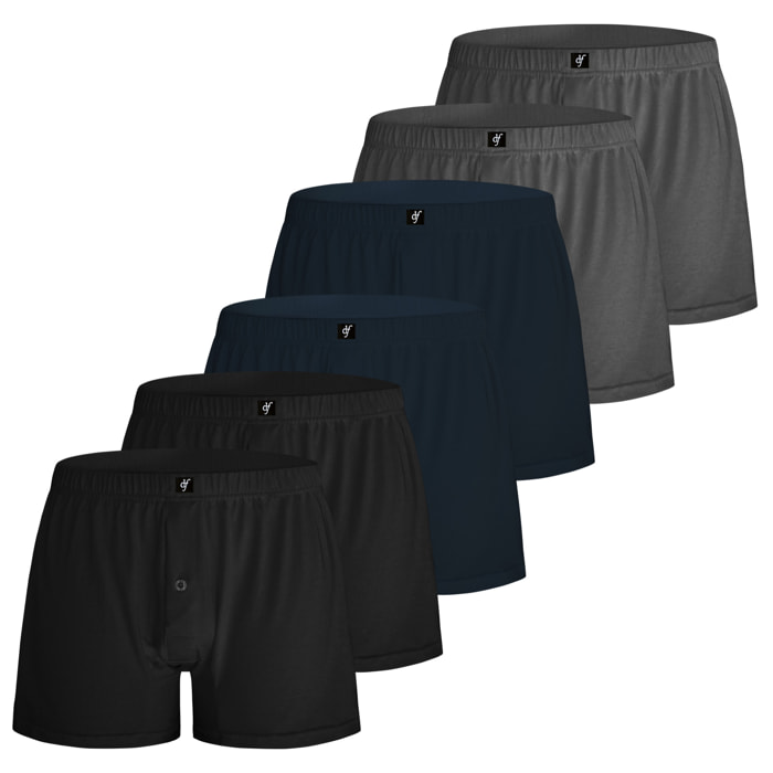 Boxer Uomo De Fonseca 100% Cotone Art. DF940 Conf.6pz Assortito