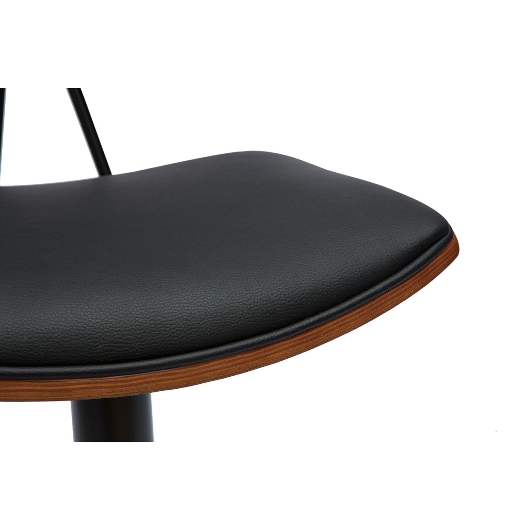 Tabourets de bar design réglables noir et bois foncé (lot de 2) VASCO
