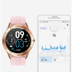 Montre connectée Bluetooth suivi d'activité physique - Rose