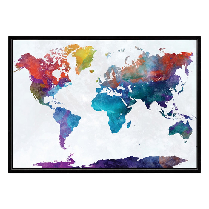 Tomasucci Peinture de la carte du monde en couleurs Multicolore