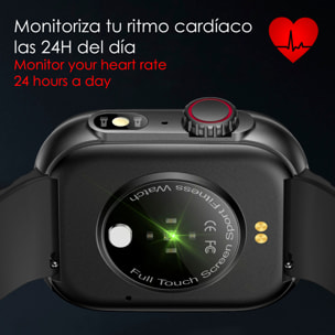 Smartwatch ZW39 con notifiche app, chiamate Bluetooth. Monitor della pressione sanguigna e dell'ossigeno.