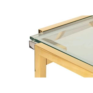 Mesa Auxiliar Acero Inoxidable Cristal Novosibirsk 55x55x60cm