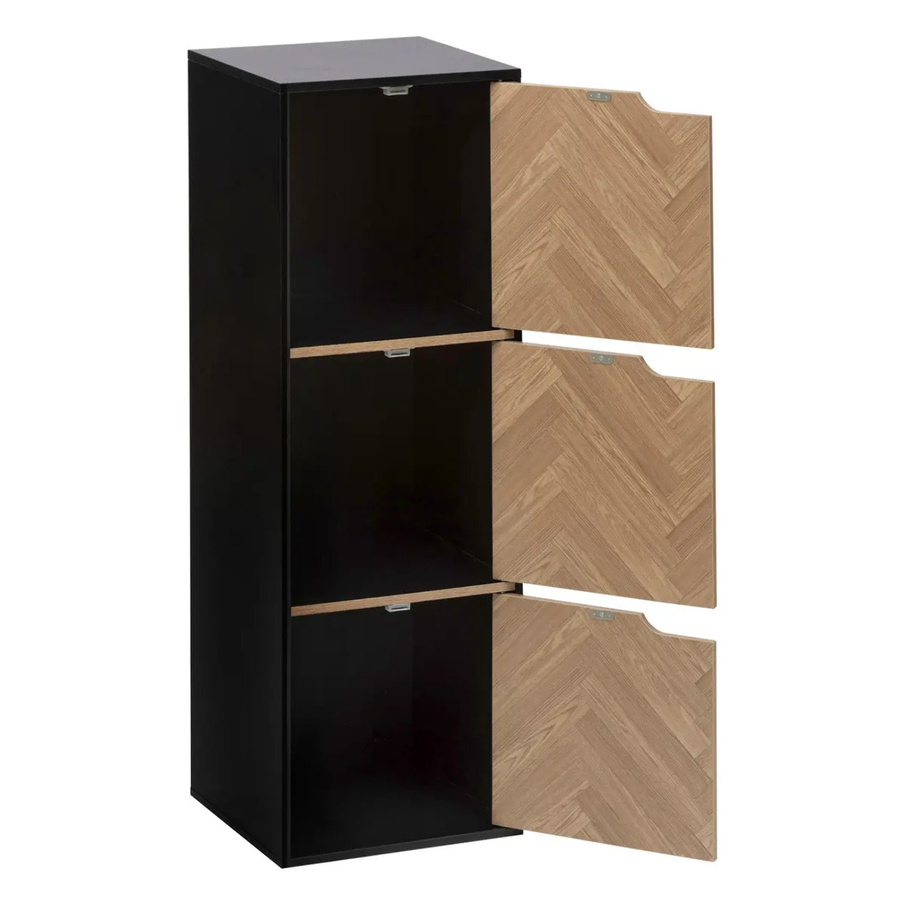 Étagère "Mix'n'door" 3 cases effet bois et noir 34,4x32cm