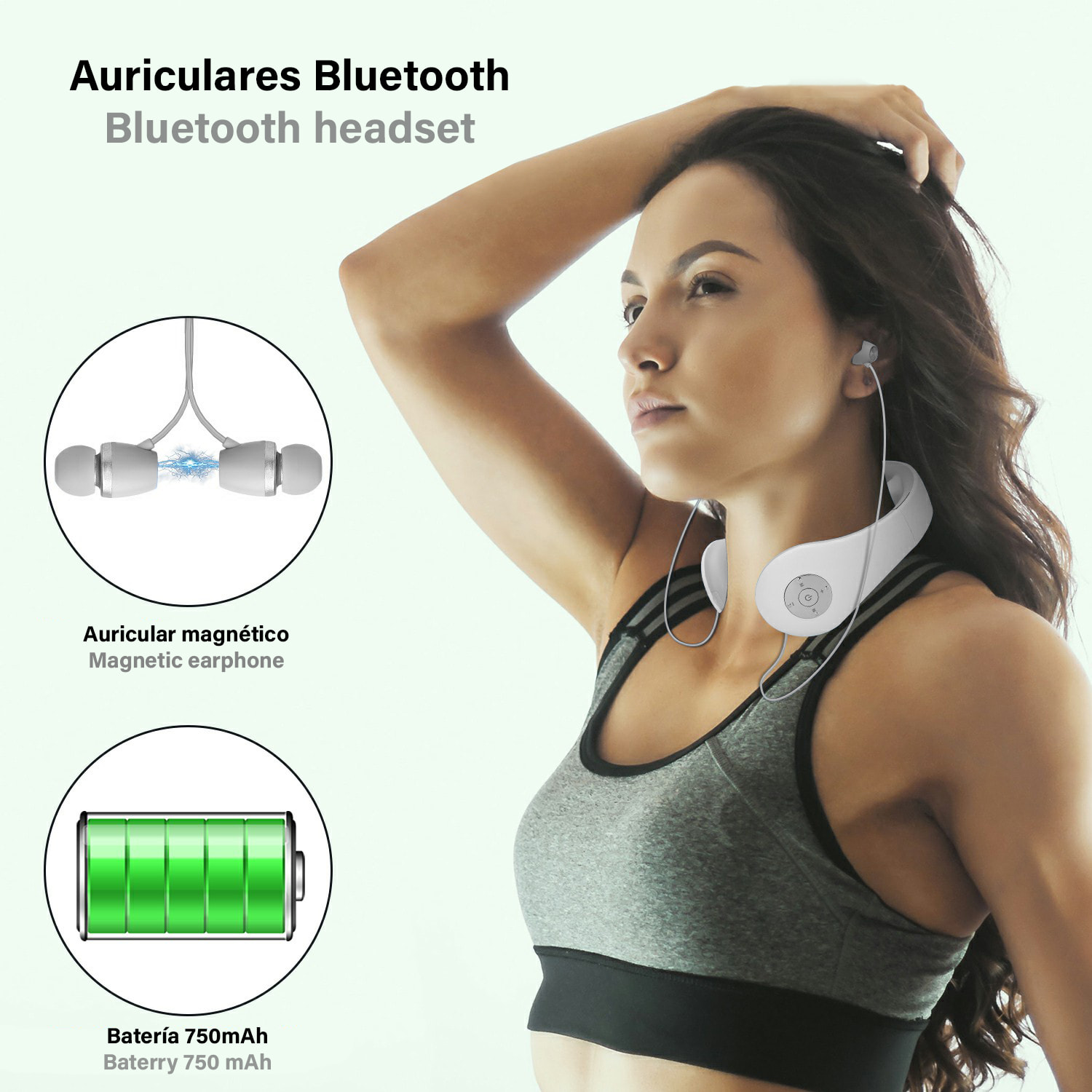 Massaggiatore per collo intelligente con cuffie Bluetooth 5.0.