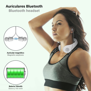 Massaggiatore per collo intelligente con cuffie Bluetooth 5.0.