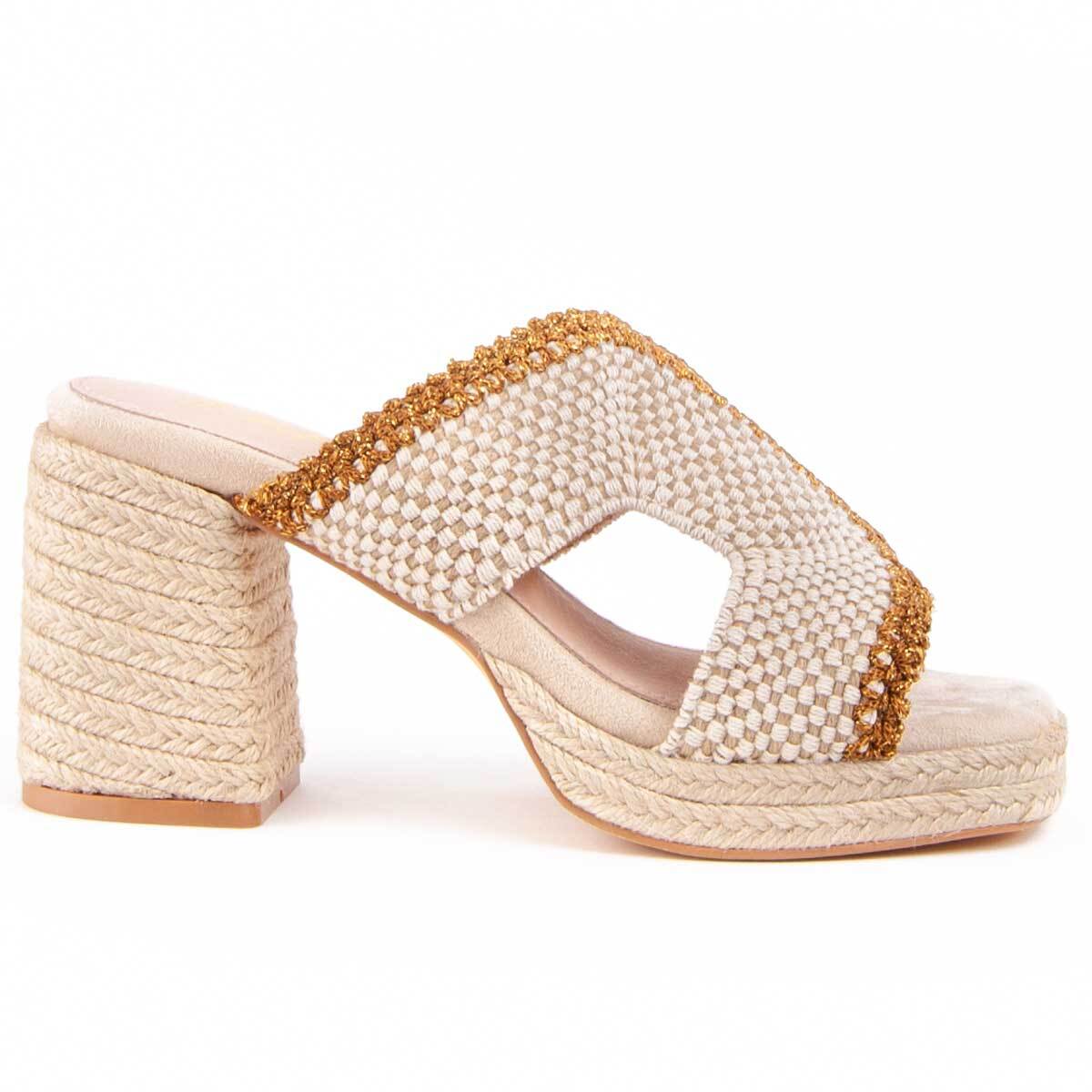 Sandalia De Tacón - Beige - Altura: 10 Cm