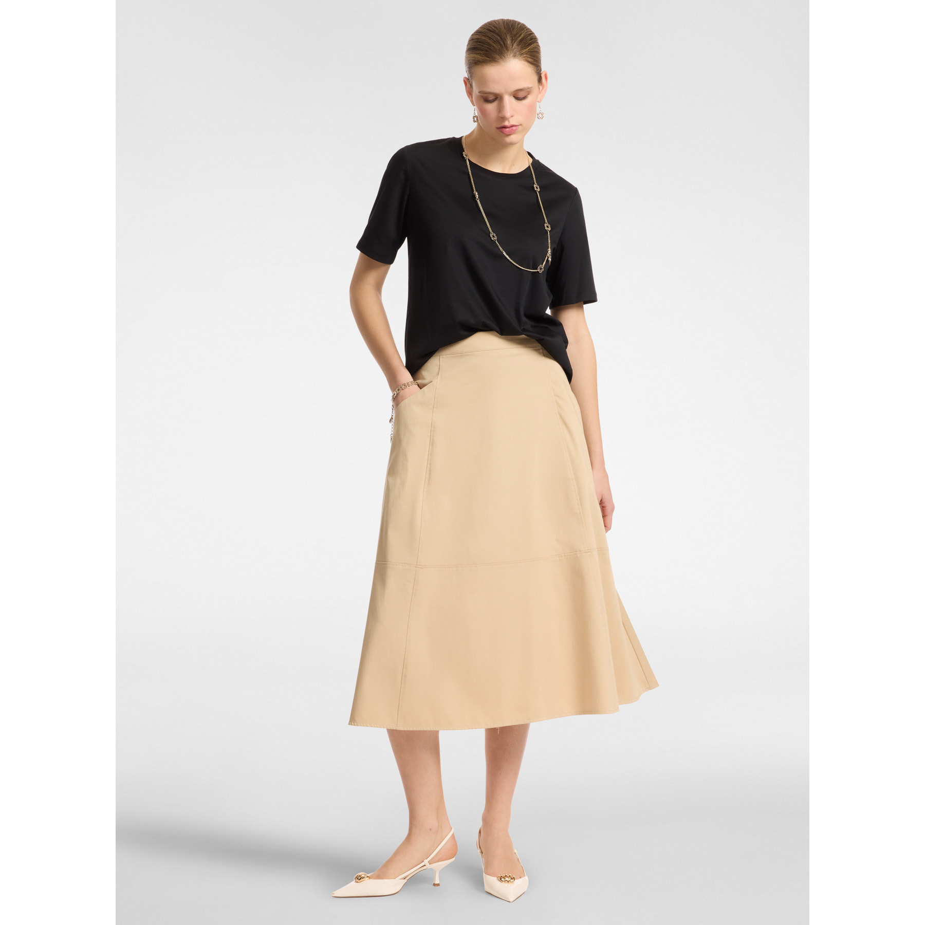 Elena Mirò - camiseta con collar - Negro