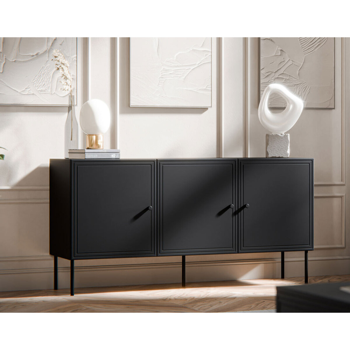 Lavaggi - buffet bas - 3 portes - 150 cm - Noir