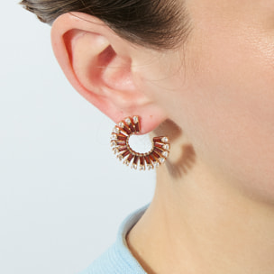 Pendientes Umres acabado oro rosa 18k