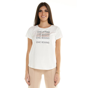 T-shirt Leone donna con maniche corte Winter Chic Boxing